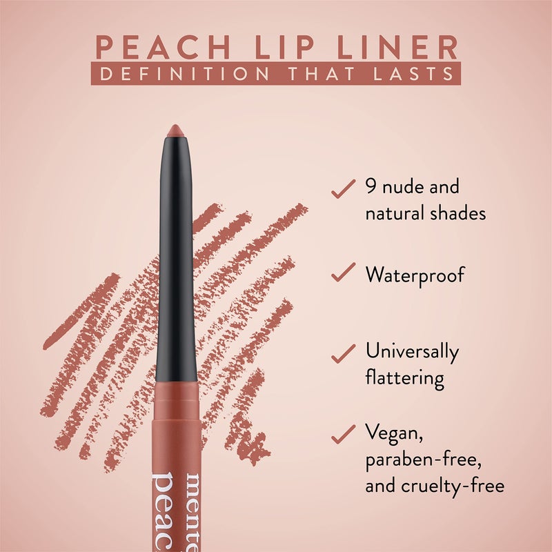 Mented Cosmetics Lip Liner for Women, Dark Brown Lipliner Lip Pencil, Waterproof Lipliner, Vegan + Cruelty Free Makeup, Peach - Image 2