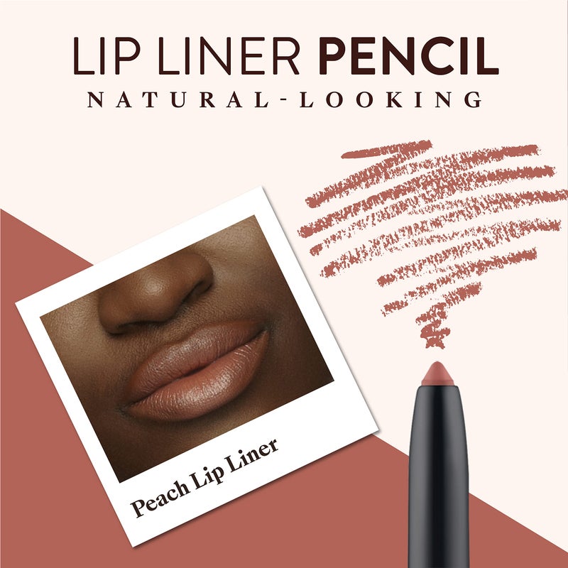 Mented Cosmetics Lip Liner for Women, Dark Brown Lipliner Lip Pencil, Waterproof Lipliner, Vegan + Cruelty Free Makeup, Peach - Image 4