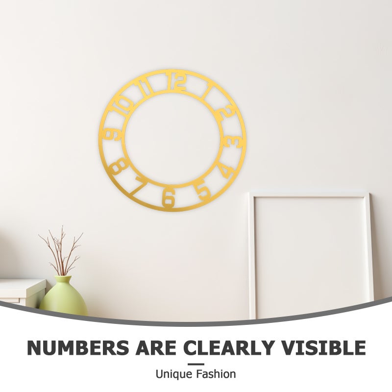 Mirror Clock: Modern Wall Decorative Sticker Watch With Roman Numerals For Living Room Hotel Entryway Decorations 25cm - Image 2
