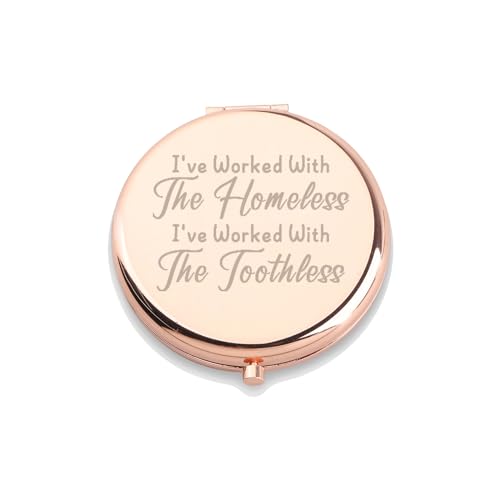 WUSUANED TV Show Inspired Makeup Mirror I've Worked with The Homeless and Toothless Mirrorr TV Shows Lover Gift for Fans - Image 1