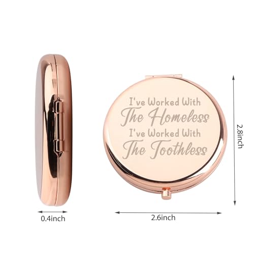 WUSUANED TV Show Inspired Makeup Mirror I've Worked with The Homeless and Toothless Mirrorr TV Shows Lover Gift for Fans - Image 2