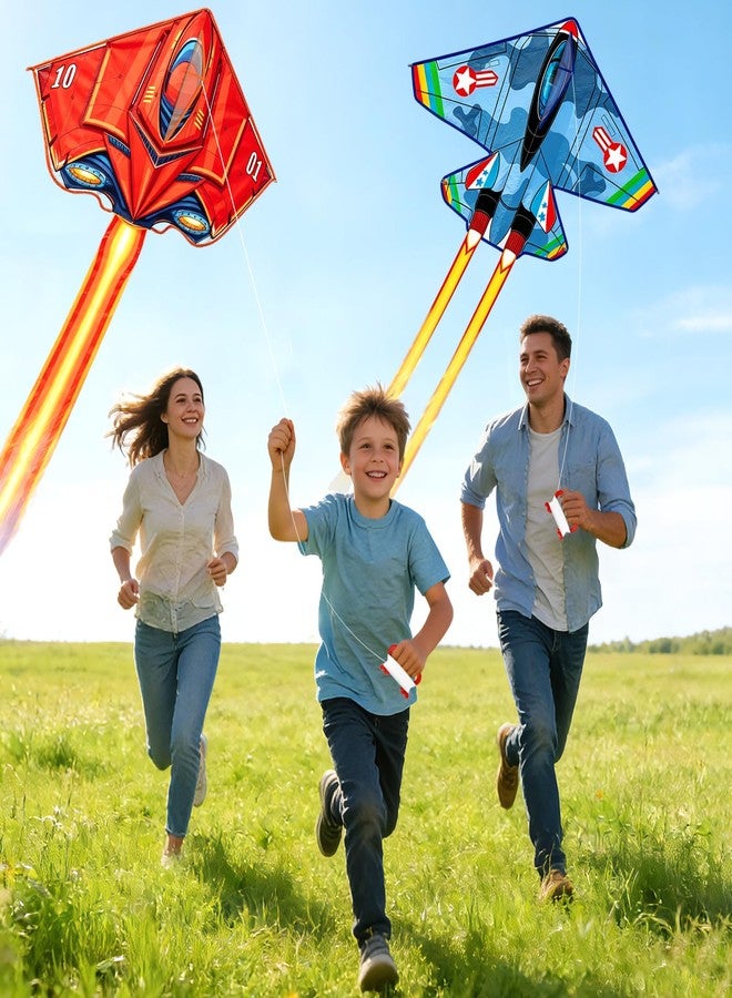 Ynanimery 2 Pack Airplane Kites for Kids Ages 4-8 8-12 Gifts, Large Airplane Kites for Kids Adults Easy to Fly for Beach, Yard with Handle, Great Outdoor Toys for Family Activities - Image 4