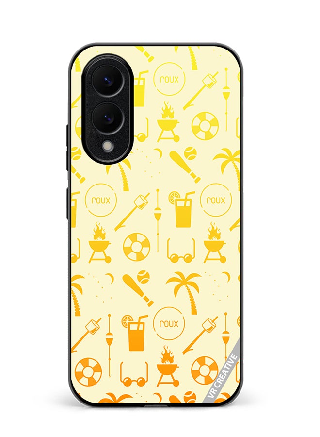 VR CREATIVE Protective Case Cover For Samsung Galaxy S25 Edge Chill Summer Pattern Design Multicolour