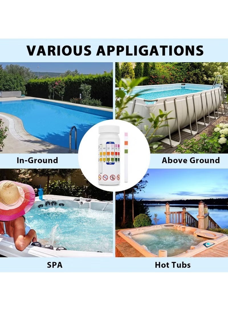 LuckyNov 50 Strips Pool Test Strips - 3-in-1 Pool Water Testing Kit for Chlorine/Bromine, pH, Alkalinity - Easy and Accurate Hot Tub Test Strips for Swimming Pools & Spas - Image 5