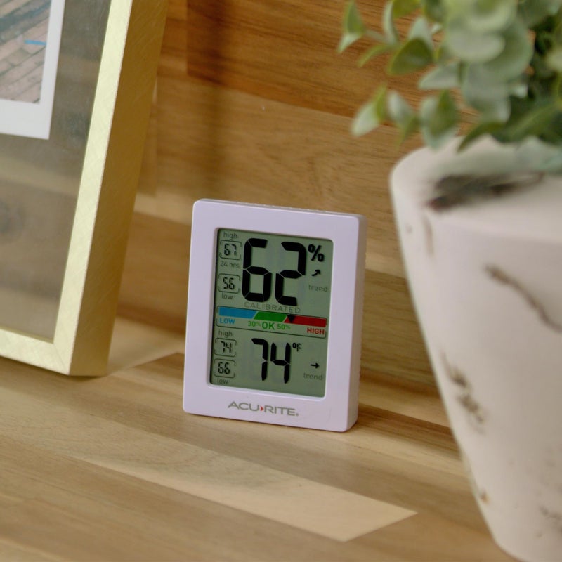 AcuRite Humidity Meter Hygrometer and Indoor Digital Thermometer with Temperature Gauge and Humidity Gauge, Room Thermometer Comfort Scale, 3 x 2.5 Inches, White (01083M) - Image 4