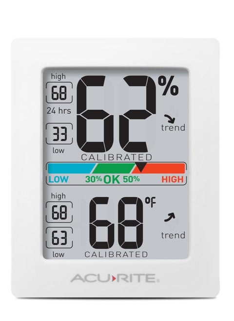 Humidity Meter Hygrometer And Indoor Digital Thermometer With Temperature Gauge And Humidity Gauge, Room Thermometer Comfort Scale, 3 X 2.5 Inches, White (01083M)