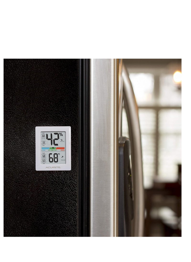 Acurite - Humidity Meter Hygrometer And Indoor Digital Thermometer With Temperature Gauge And Humidity Gauge, Room Thermometer Comfort Scale, 3 X 2.5 Inches, White (01083M) - Image 1