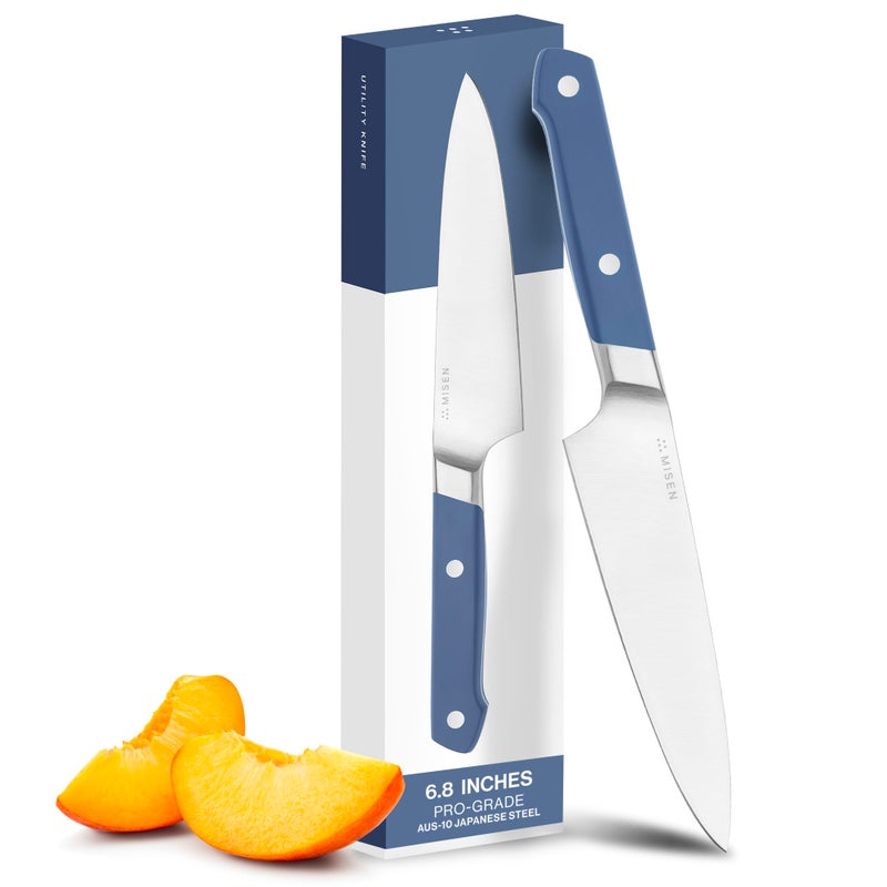 Misen Ultimate 6.8 Inch Chef's Knife - Pro Kitchen Knives - High Carbon Japanese Stainless Steel - Hybrid German & Japanese style blade - Craftsmanship for Culinary Enthusiasts, 6.8 in Blue - Image 1