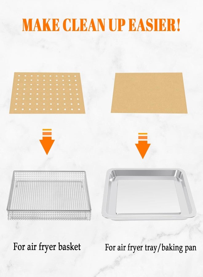 Golden Associate 9 x11 inch Parchment Paper Liners Disposable 170 Pcs, Perforated &without Holes Sheets Combo, 85-Pcs Each, Air Fryer Toaster Oven Tray Rectangle Basket Baking Pan Accessories - Image 3