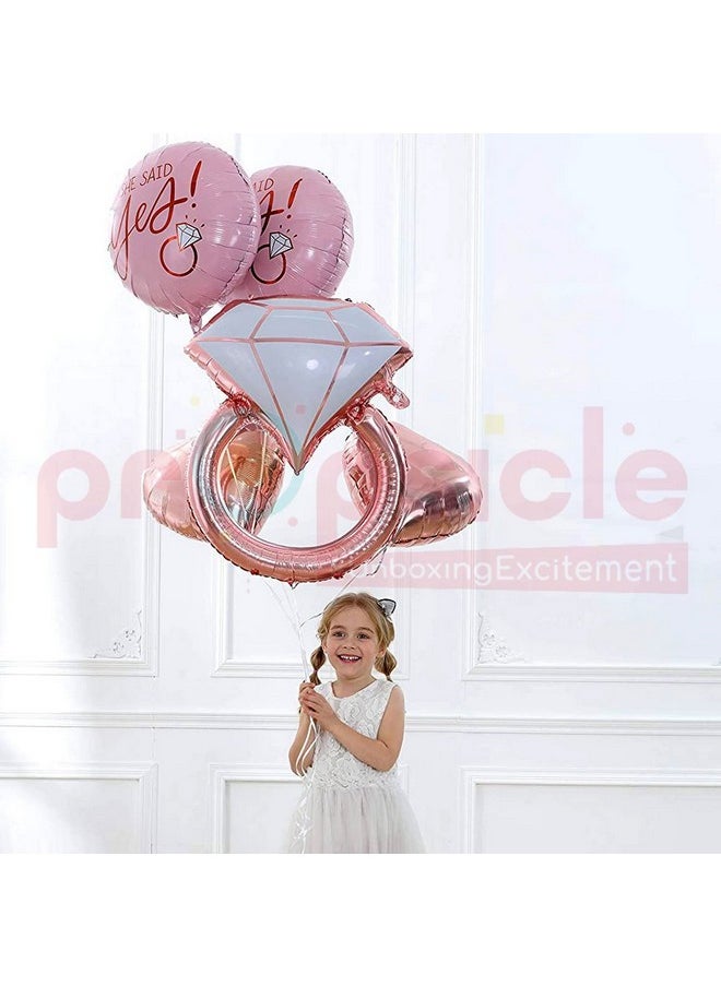 Propsicle - Propsicle Bachelorette Party Foil Balloon Rose Gold Bride to Be Decoration Ring Balloon for Girls Pack of 5 - Image 1