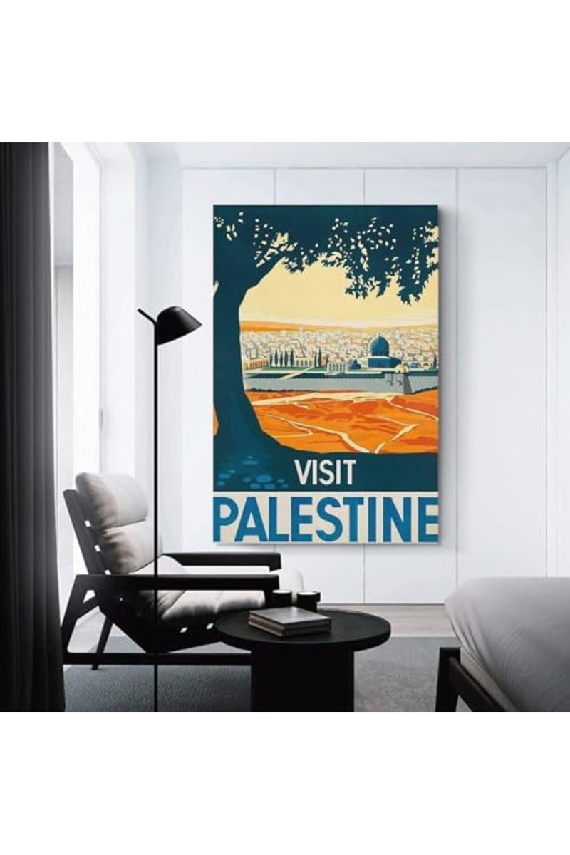 BPA ملصق بي بي إيه® العتيق زيارة فلسطين ملصقات عتيقة لتزيين غرفة النوم لوحة قماشية ملصق حائط وصورة فنية مطبوعة لتزيين غرفة المعيشة 30x45 سم - Image 2