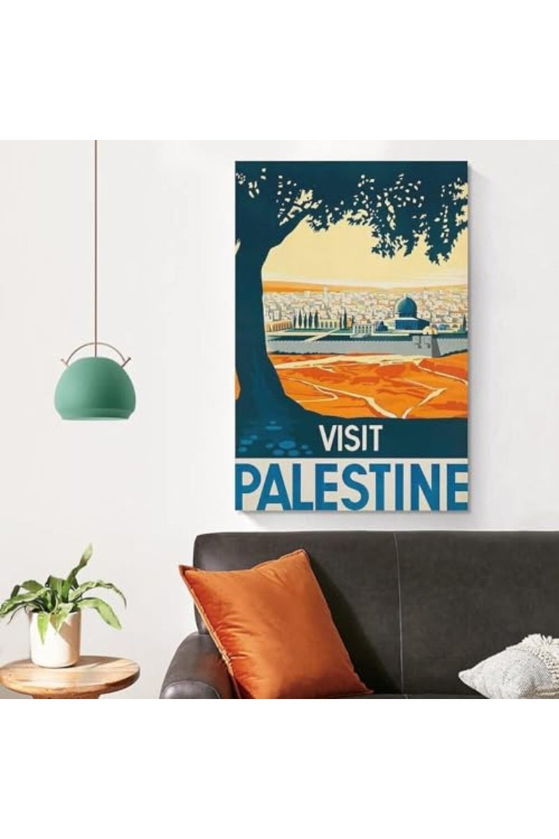 BPA ملصق بي بي إيه® العتيق زيارة فلسطين ملصقات عتيقة لتزيين غرفة النوم لوحة قماشية ملصق حائط وصورة فنية مطبوعة لتزيين غرفة المعيشة 30x45 سم - Image 4