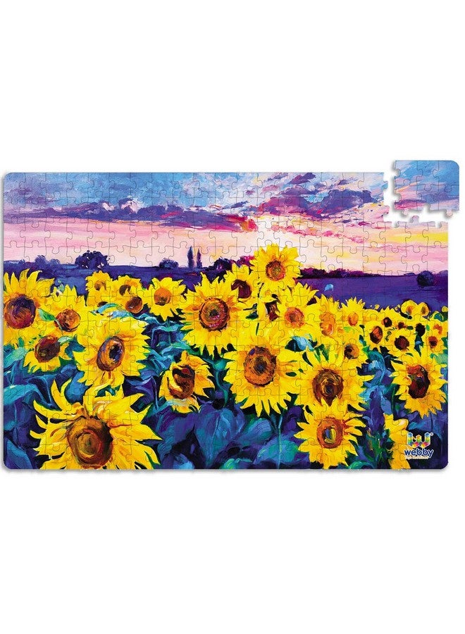 Webby Kids Sunflower Fields Painting Wooden Jigsaw Puzzle, 252 Pieces - Image 3