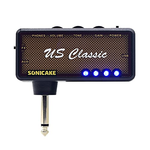 SONICAKE Guitar Headphone Amp Mini Guitar Headphone Amplifier US Classic Rechargeable Plug-in Pocket Bedroom Overdrive Reverb Effects - Image 1