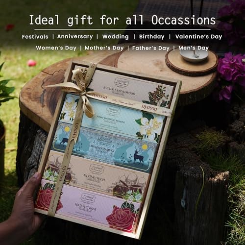 Nyassa Set of 5 Incense Stick Gift Set|Hand Dipped, Hand Rolled, Highly Scented|Indian Incense Sticks 25gmx5|Gift Set for All Occasions| Natural Ingredient|Ideal Gifting for All Occasion - Image 5