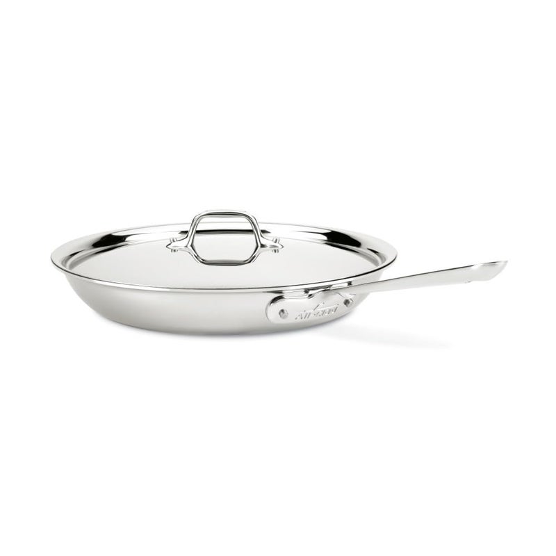 All-Clad D3 3-Ply Stainless Steel Fry Pan 12 Inch, Induction, Oven Broiler Safe 500F, Lid Safe 350F, Frying pan, Fast & Even Heat, Skillet, Compatible with All Stovetops, Pots & Pans, Cookware, Silver - Image 1