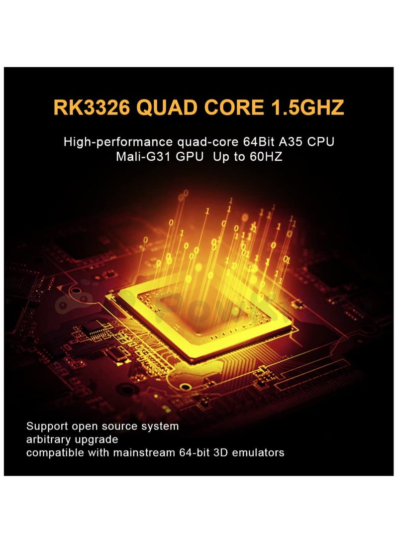 Zikra RGB20S Retro Handheld Arcade Game Console, 3.5 Inch Mini Retro Arcade Video Game Console, IPS Screen with 128G Card & 25000 Games, for for Kids Adults Game Lovers, Open Source Game Player, Black - Image 3