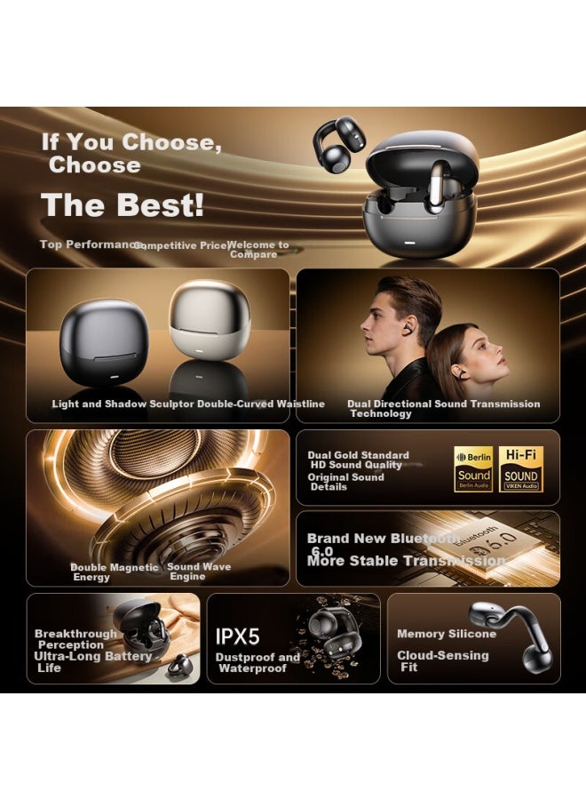 Viken New Berlin Sound Bone Conduction Bluetooth Ear Clip Wireless Open-ear Sports Running Call Noise Cancelling Long Battery Life Earphones - Image 1