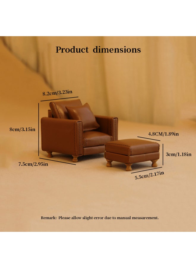 null - 8-12 OB11 Modern Home Leather Sofa Single Mini Sofa Miniature Simulation Two Leather Sofa-Color:Mint Green Double - Image 1