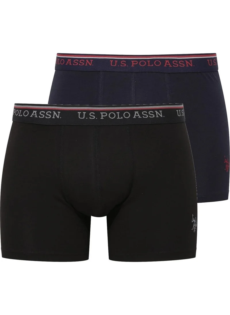 يو اس بولو اسن 80488 Men's Modal 2-Piece Boxer-Black&Navy Blue