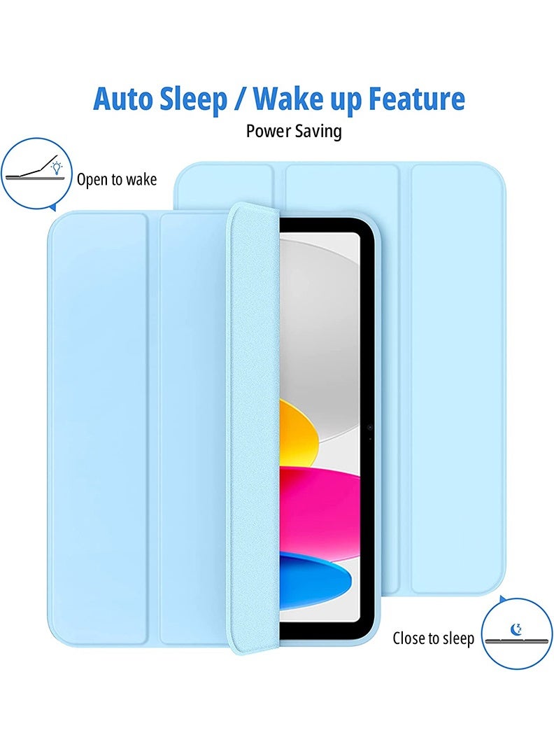 ثيودور حافظة متوافقة مع iPad (A16) الجيل الحادي عشر 11 بوصة 2025/الجيل العاشر 10.9 بوصة 2022 حافظة ذكية مع حامل أقلام، حافظة واقية مع ظهر ناعم من مادة TPU، غطاء للنوم/الاستيقاظ التلقائي، أزرق سماوي - Image 3