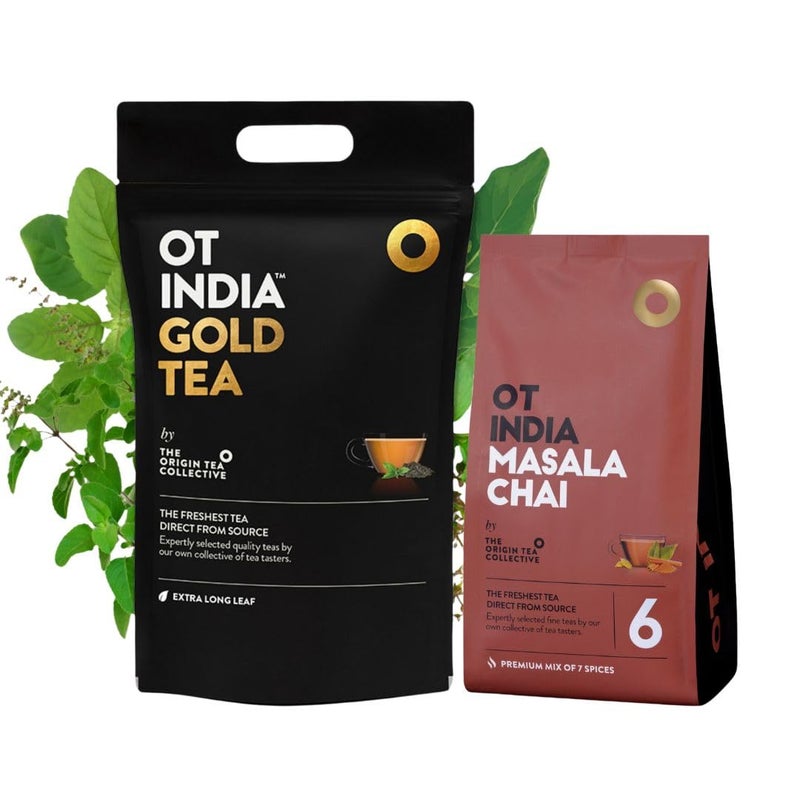 OT India Gold Tea 1 kg & Masala Chai 250gm (Pack of 2) - Image 1