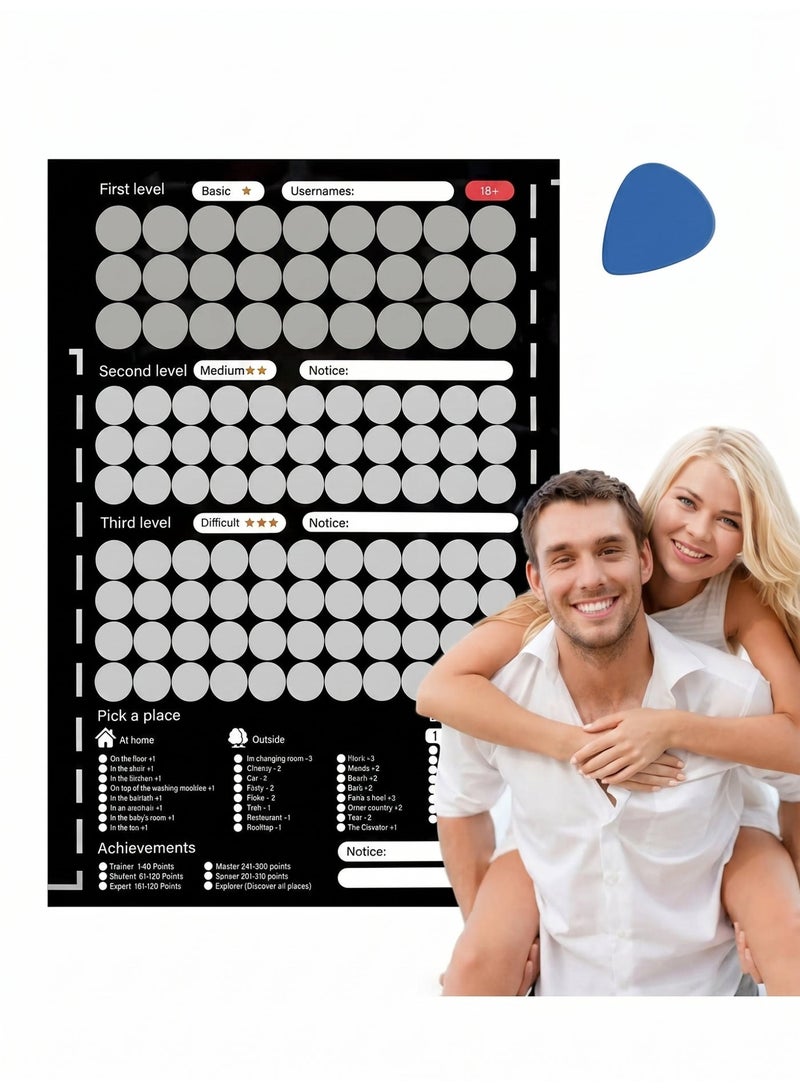 Scratch Off Poster for Couples with 104 Date Night Tasks, Romantic Game with Conversation Starters, Challenges and Fun Ideas, Couples Activity Gift for Relationship Bonding - Image 1