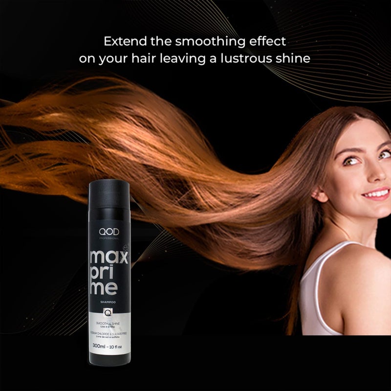 QoD MAX PRIME SHAMPOO 300ML -10 FL OZ / FOR STRAIGHT OR STRAIGHTENED HAIR / PROLONG THE SMOOTH EFFECT OF HAIR TREATED WITH HAIR STRAIGHTENING TREATMENT. - Image 5
