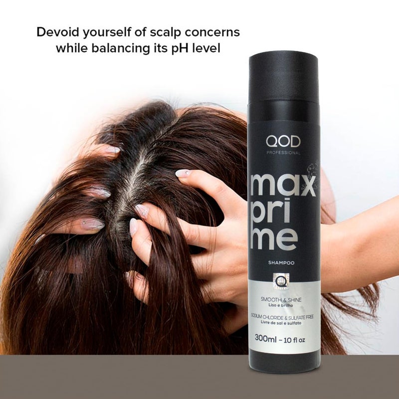 QoD MAX PRIME SHAMPOO 300ML -10 FL OZ / FOR STRAIGHT OR STRAIGHTENED HAIR / PROLONG THE SMOOTH EFFECT OF HAIR TREATED WITH HAIR STRAIGHTENING TREATMENT. - Image 4