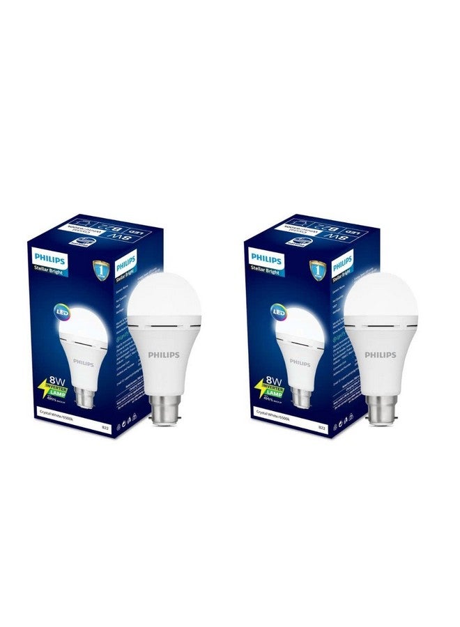 Philips 8W Emergency Bulb | Rechargeable Emergency Bulb for Power Cuts | Backup : Upto 4hrs, Cool Day Light,Pack of 2 - Image 1