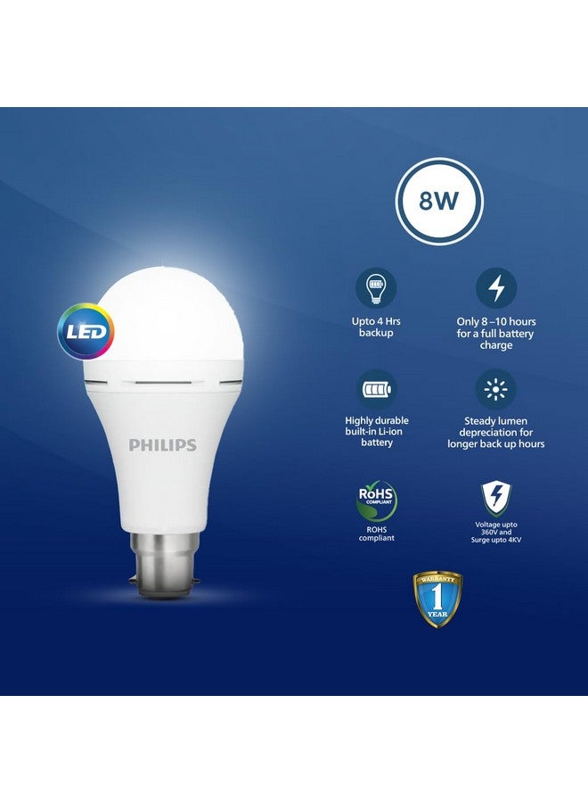 Philips 8W Emergency Bulb | Rechargeable Emergency Bulb for Power Cuts | Backup : Upto 4hrs, Cool Day Light,Pack of 2 - Image 3