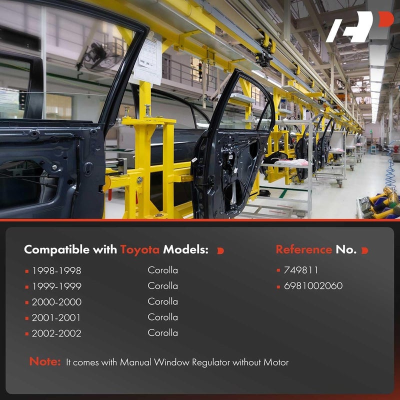 A-Premium Manual Window Regulator for Toyota Corolla 1998-2002 - Image 3
