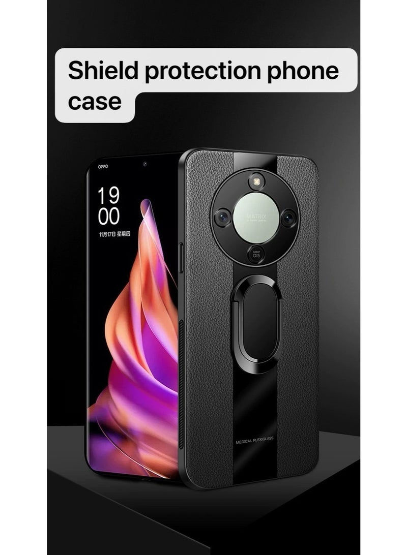 Protective Phone Case for Honor X9d 5G, Heavy Duty Shockproof Cover with Finger Ring Holder & Camera Lens Slide, Dark  Green - Image 4