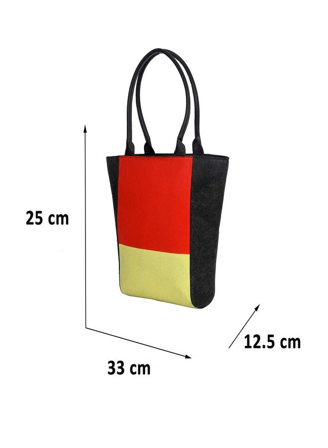 OON Women's Tote Bag | Spacious, Stylish, Sturdy Handbag with Zip closure | Made of Finest Felt Material | For Daily and Office Use (Multicolor) - Image 5