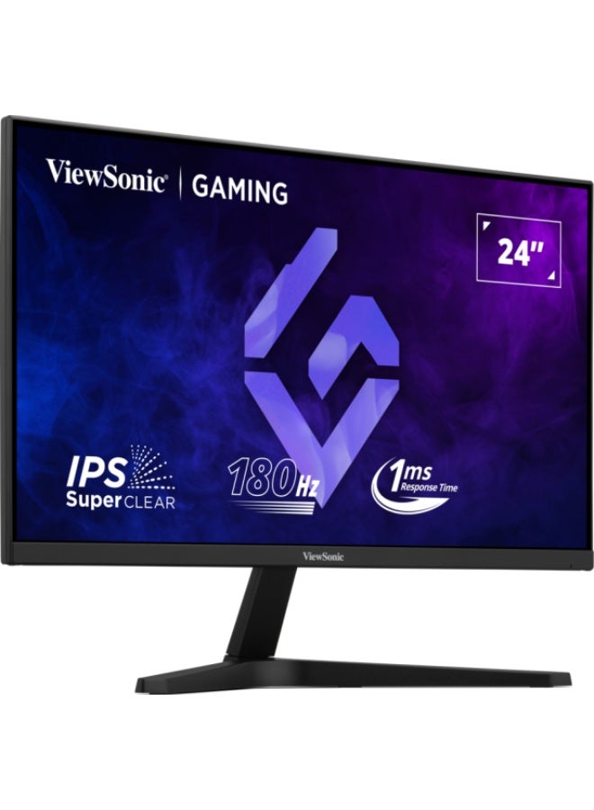 فيوسونيك 24 Inch Gaming Flat IPS 1,920 x 1,080 - FULL HD 1000:1 16:9 1ms (GTG) Max 180 Hz 300 cd/㎡ . FHD monitor featuring HDMI and DisplayPort. Audio Out : 1 Black - Image 3
