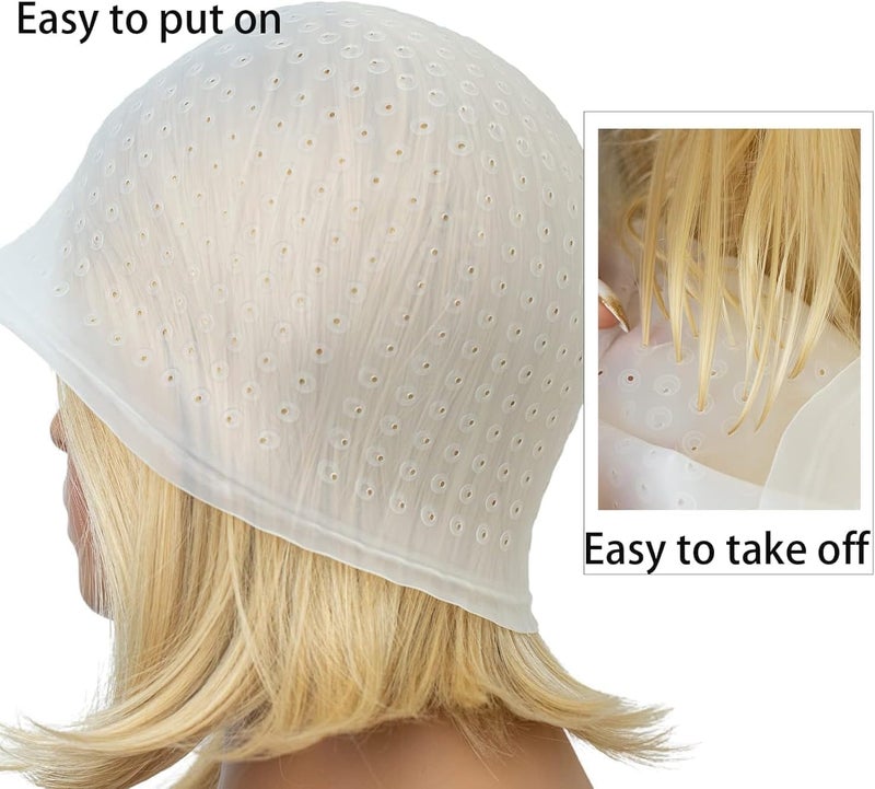 ALKAYAN 1 PCS Reusable Hair Coloring Highlighting Cap with Hook – Professional Silico... - Image 2