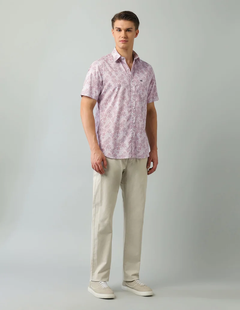 Arrow Beige Regular Fit Printed Shirt for Men | Best Price UAE