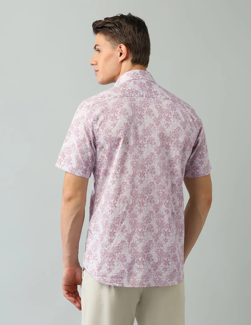 Arrow Beige Regular Fit Printed Shirt for Men | Best Price UAE