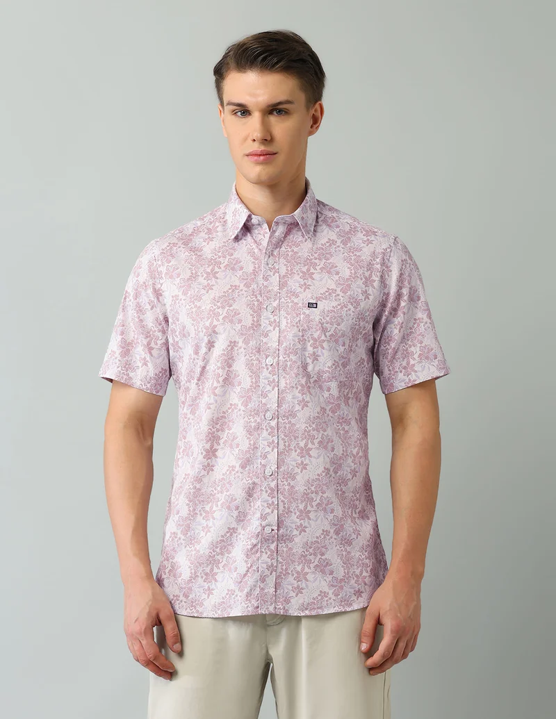 Arrow Beige Regular Fit Printed Shirt for Men | Best Price UAE