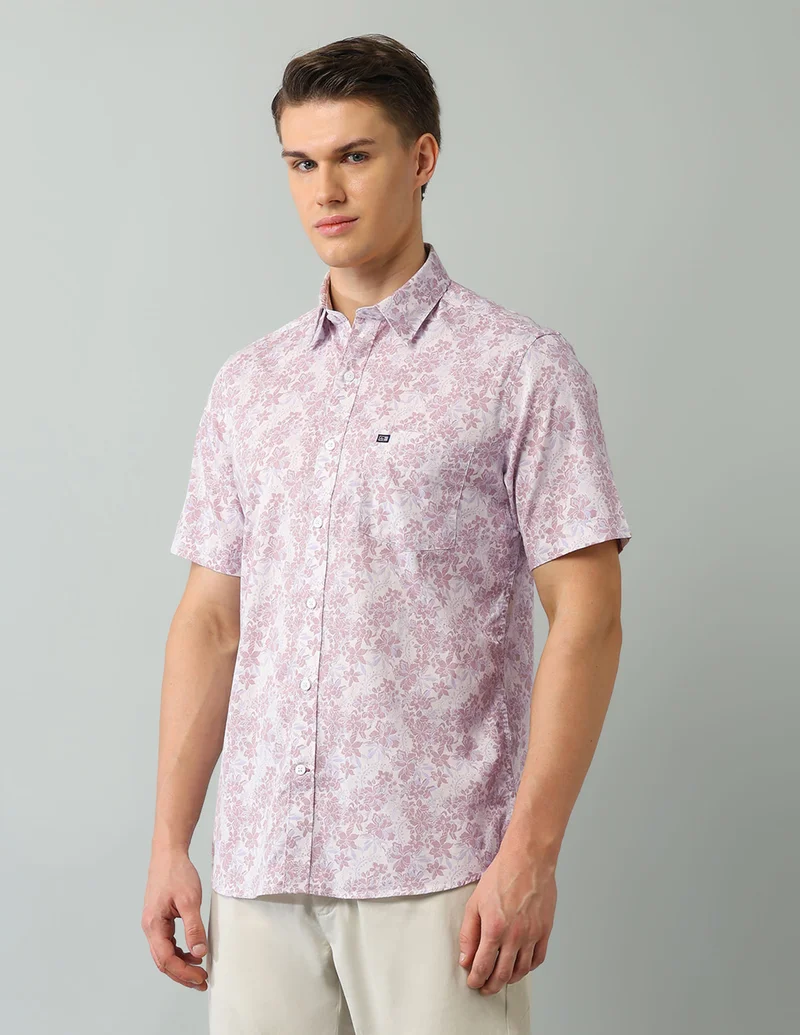 Arrow Beige Regular Fit Printed Shirt for Men | Best Price UAE