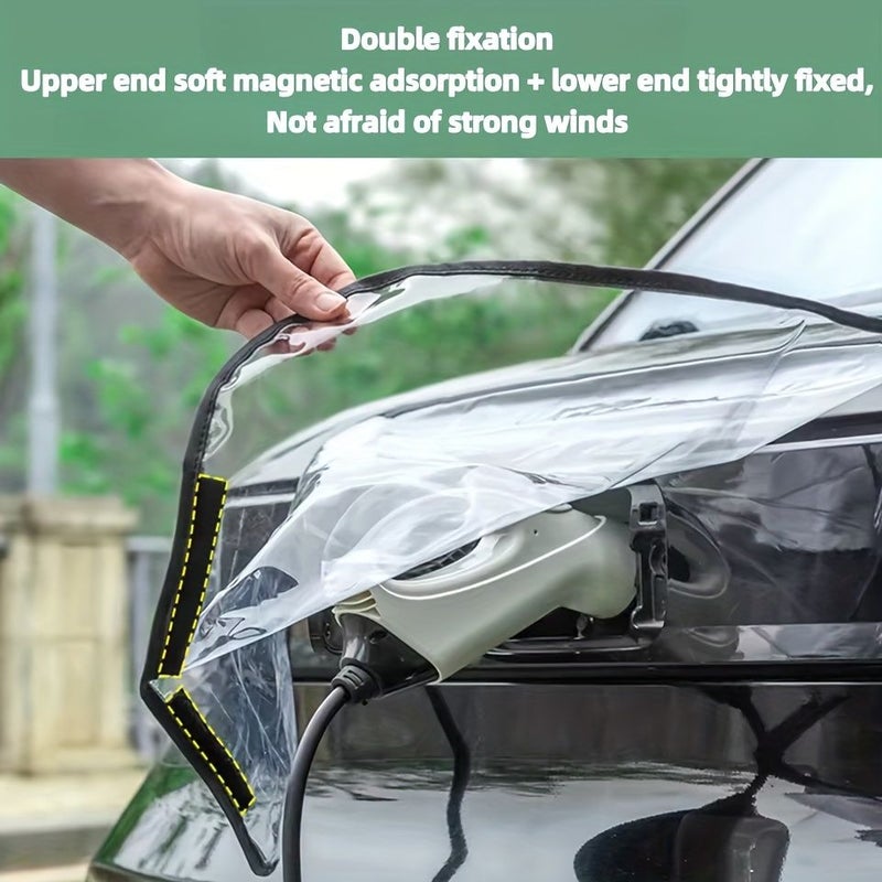 Black Waterproof EV Charging Port Cover Dustproof Insect Proof Car Plug Protector - Image 4