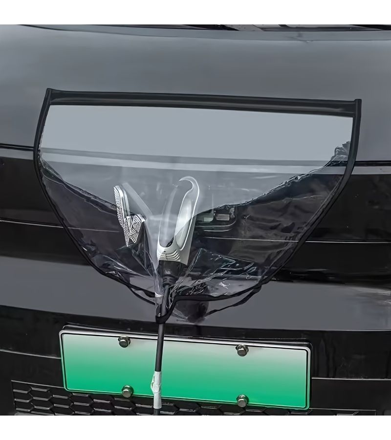 Black Waterproof EV Charging Port Cover Dustproof Insect Proof Car Plug Protector - Image 1