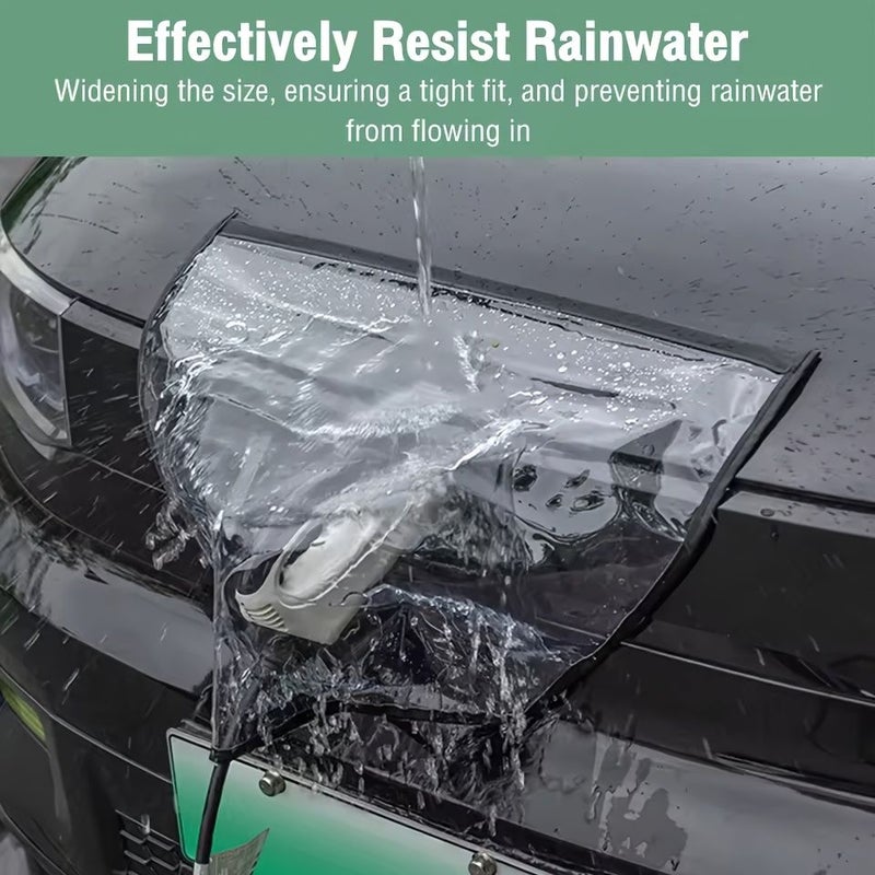 Black Waterproof EV Charging Port Cover Dustproof Insect Proof Car Plug Protector - Image 3
