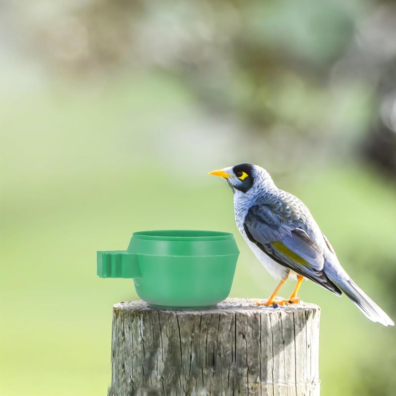 15pcs Parrot Feeding Bowls Bird Food Container Green Small Round Clip-on Bird Cage Feeder Water Bowls for Parakeet Budgie Cockatiel - Image 4