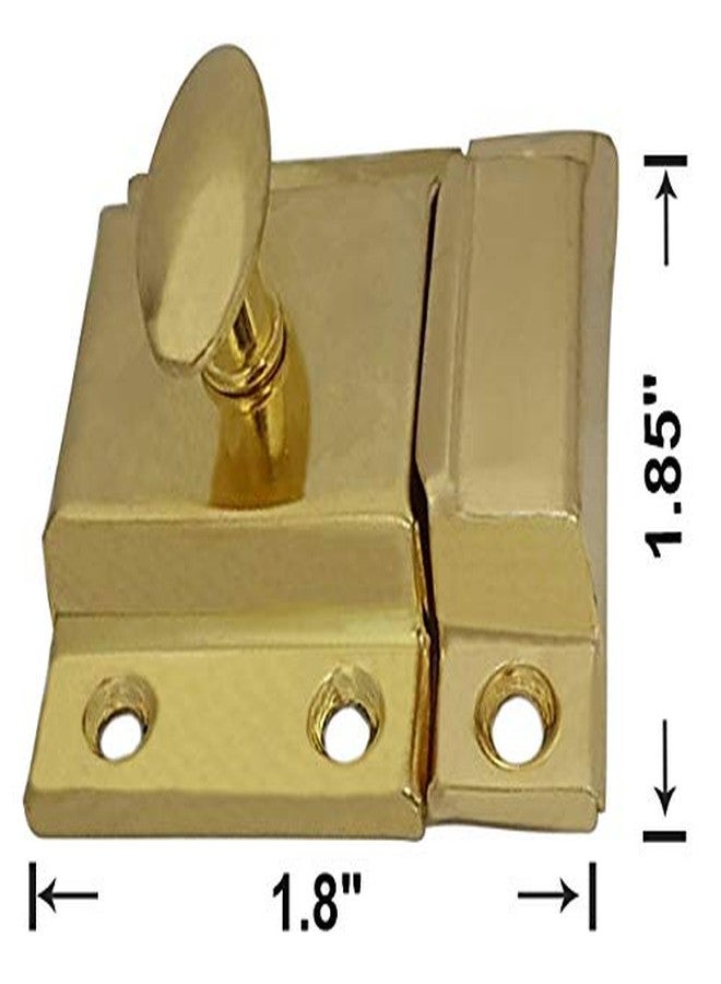 QCAA Oval Turn Cabinet Latch, for Cupboard & Other Furniture, Small, Brass Plated, 1 Pack - Image 2