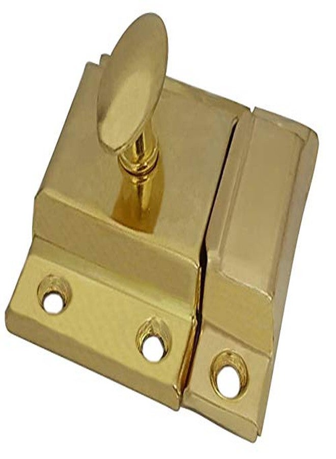 QCAA Oval Turn Cabinet Latch, for Cupboard & Other Furniture, Small, Brass Plated, 1 Pack - Image 1