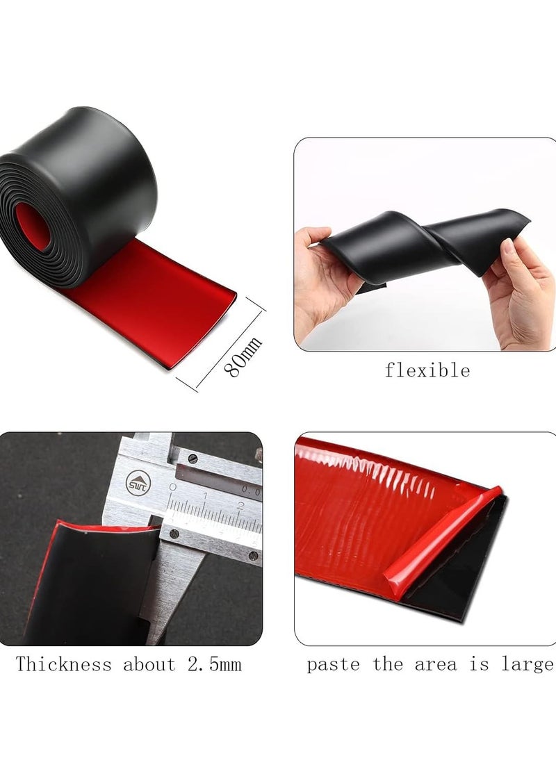 KASTWAVE 1pcs 13ft*3.15in Side Skirts for Cars Universal, Universal Rubber Anti-Scratch Side Skirts Edge Guards Protector for Sedans, Truck, SUV Before and After Bumper Multifunction Protector(Black) - Image 3