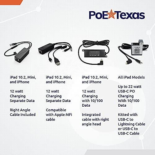 PoE Texas موزع PoE من تكساس GAF-USB | متوافق مع iPads والأجهزة اللوحية بتقنية 802.3af PoE مع خرج 5 فولت 10 واط - يشمل محولات USB-A وMicro-USB - Image 5