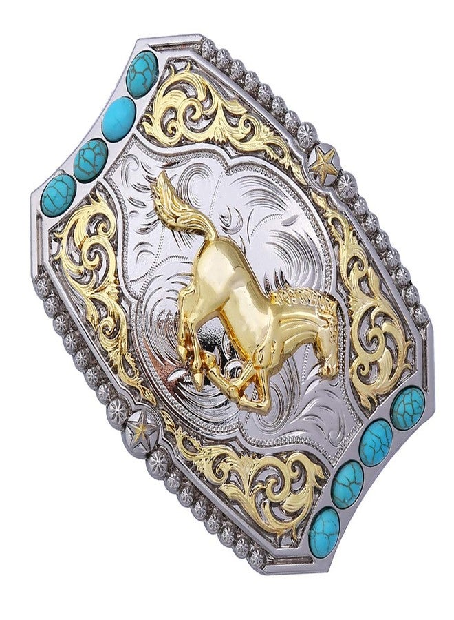 JAOYU Turquoise Horse Cowboy Belt Buckles for Women Men Novelty Texas Cowgirl Belt Buckle Boys Western Belts with Buckle - Image 5