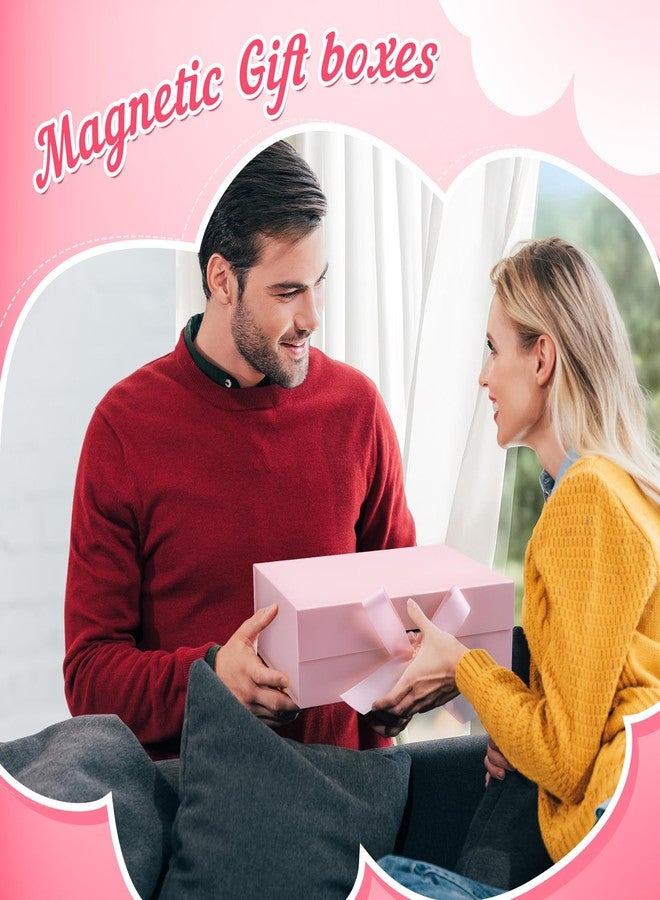 Erinnmy 5 Pack Gift Boxes with Lids,Magnetic Closure Collapsible Gift Box,Pink Proposal Box with Ribbon for Presents,Christms,Mother's Day,Weddings,Bridesmaid Proposal Gifts,10.2x7.3x 3.2 Inch (Pink - Image 5